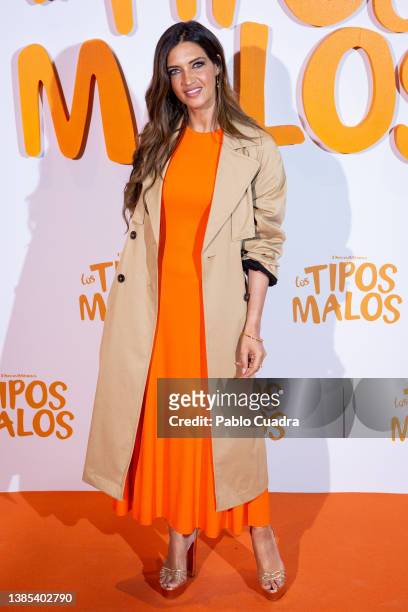 Sara Carbonero attends 'Los Tipos Malos' photocall at Urso Hotel on March 15, 2022 in Madrid, Spain.