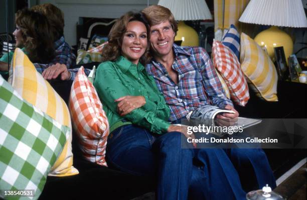 Actress Mary Ann Mobley and her husband actor Gary Collins pose for a portrait in their home in circa 1980 in Los Angeles, California.