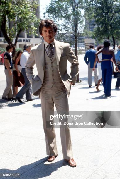 Actor Patrick Duffy poses for a portrait wearing a 3 piece suit for a portrait session in circa 1980 in Los Angeles, California.
