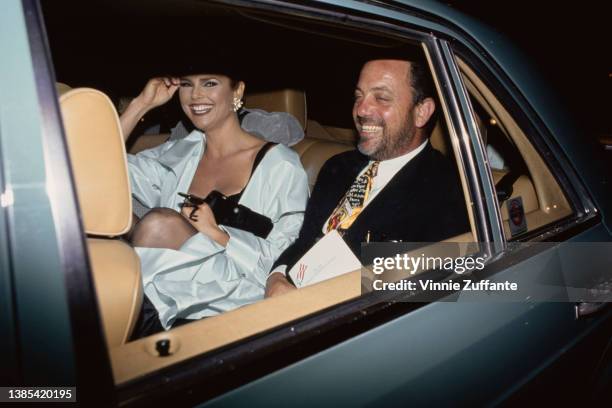 American model Christie Brinkley and her husband, American singer-songwriter and musician Billy Joel, attend the Police Athletic League honours Mayor...