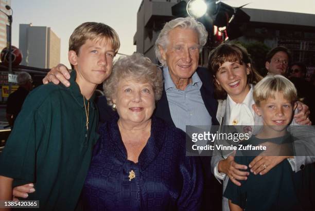 Casey Bridges, American actress Dorothy Bridges , American actor Lloyd Bridges , his daughter-in-law Wendy Treece Bridges, and Dylan Bridges attend...