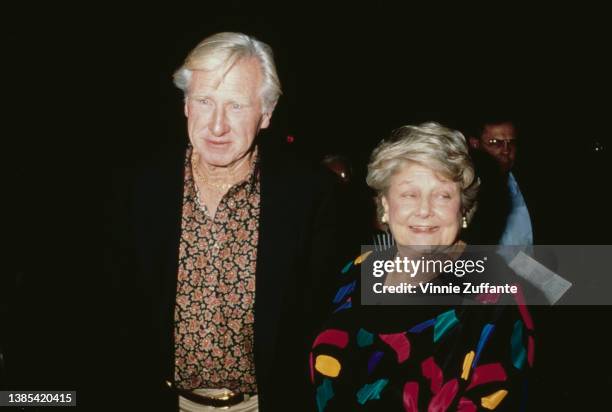 American actor Lloyd Bridges and his wife, American actress Dorothy Bridges attend the Showtime Original Movie screening of 'The Neon Empire,' held...
