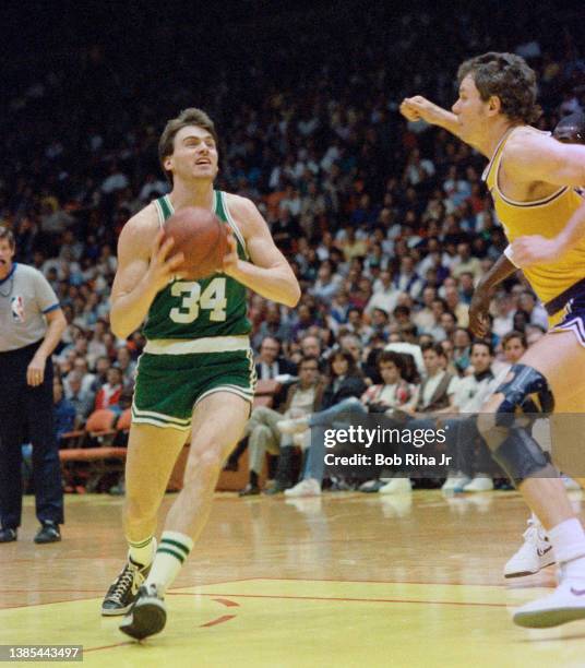 Rick Carlisle during 1985 NBA Finals between Los Angeles Lakers and Boston Celtics, June 2, 1985 in Inglewood, California.