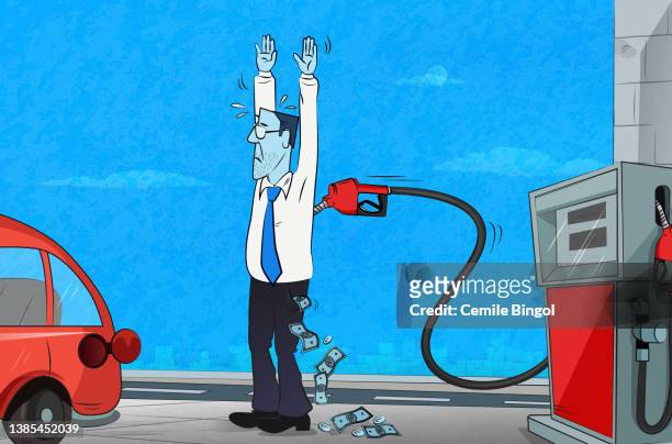 high gas prices - 2022 a funny thing stock illustrations
