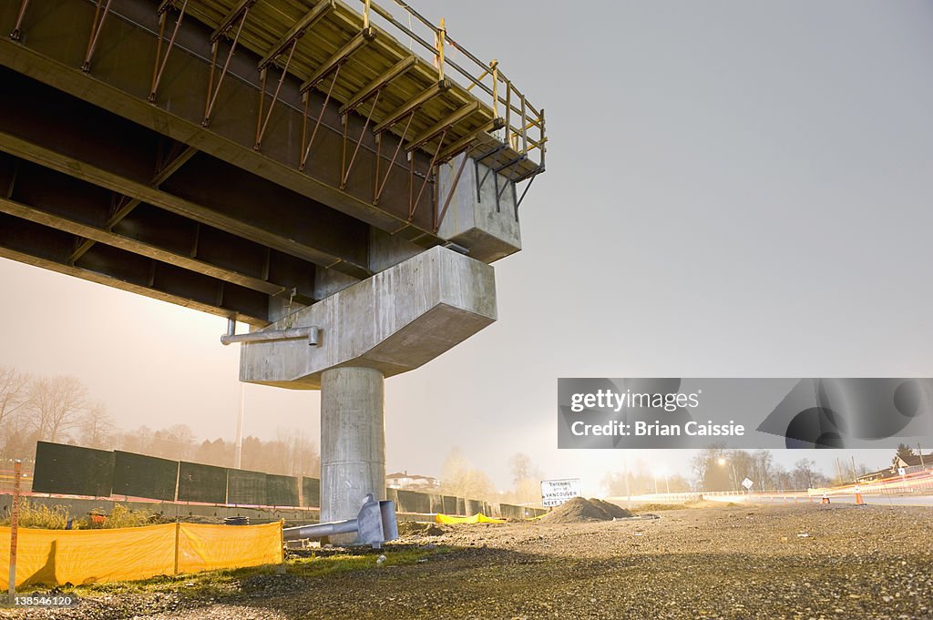 A freeway over pass under construction