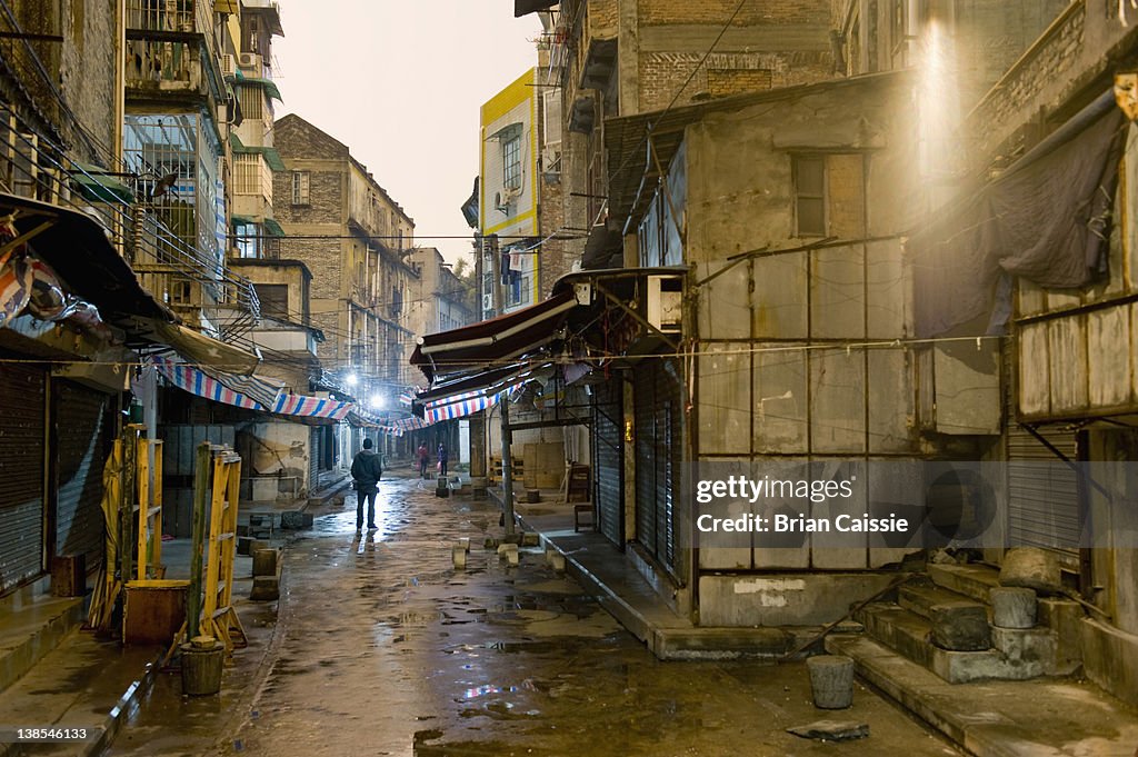 A quiet alley at night, long exposure, Guangzhou, China