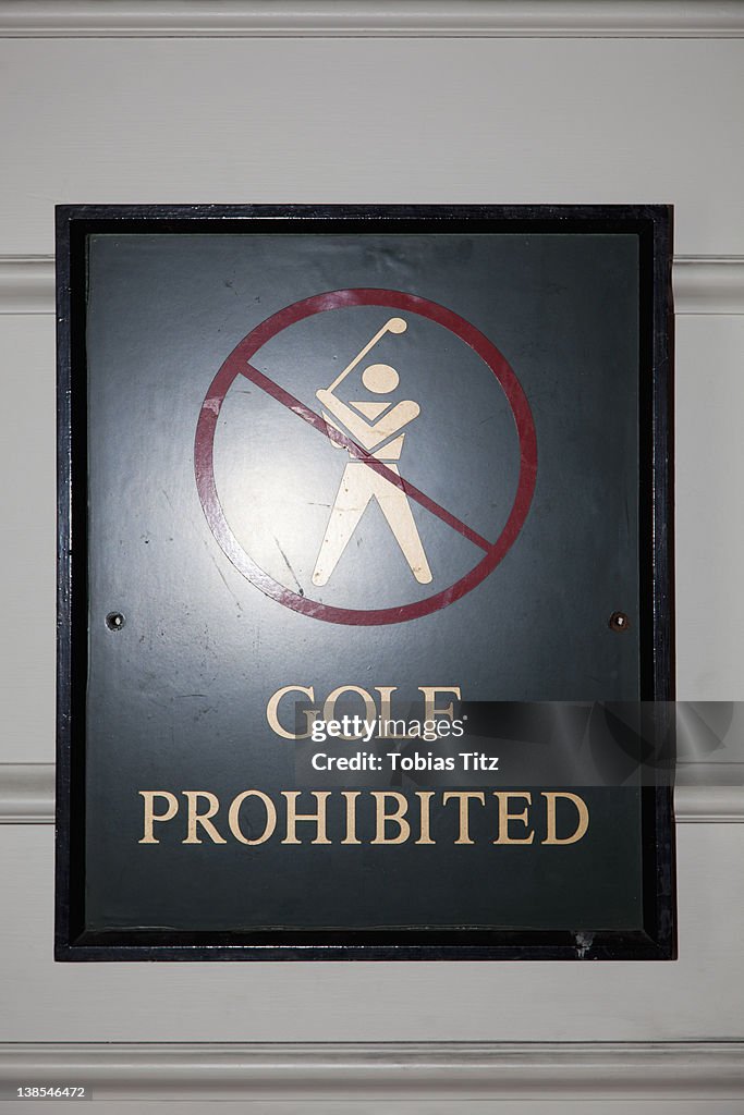 Golf Prohibited sign