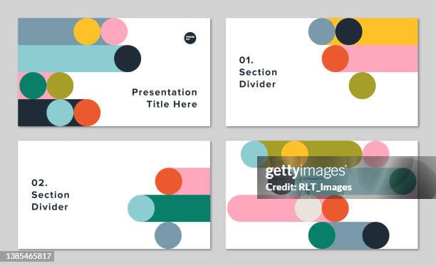 presentation design template with abstract geometric graphics — ipsumco series - title page stock illustrations