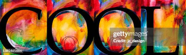 cool lettering alphabet typographic colorful abstract painting - scribbled words stock illustrations