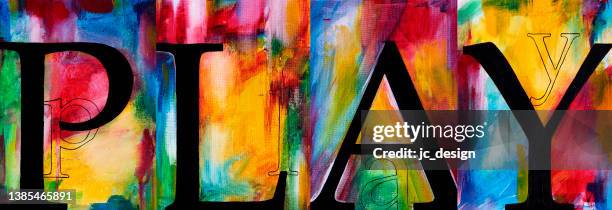 play lettering alphabet typographic colorful abstract painting - playful font stock illustrations