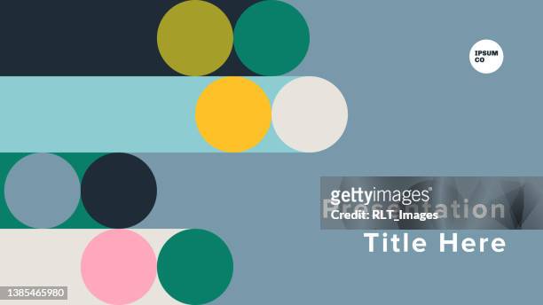 presentation title slide design layout with abstract geometric graphics — ipsumco series - power point templates stock illustrations