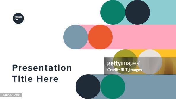 stockillustraties, clipart, cartoons en iconen met presentation title slide design layout with abstract geometric graphics — ipsumco series - beschrijvende kleur