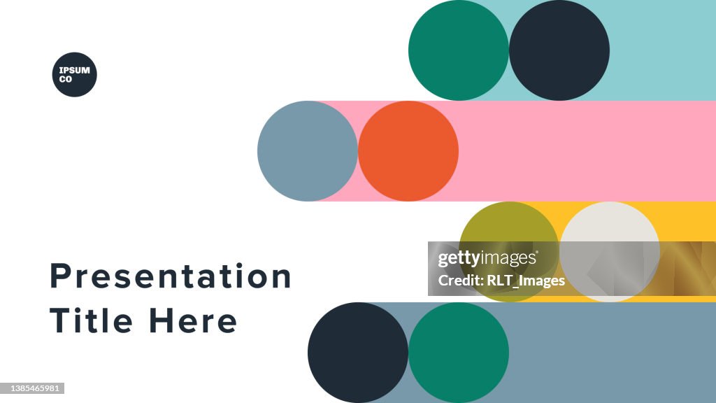Layout de design de slides de título de apresentação com gráficos geométricos abstratos — Série IpsumCo