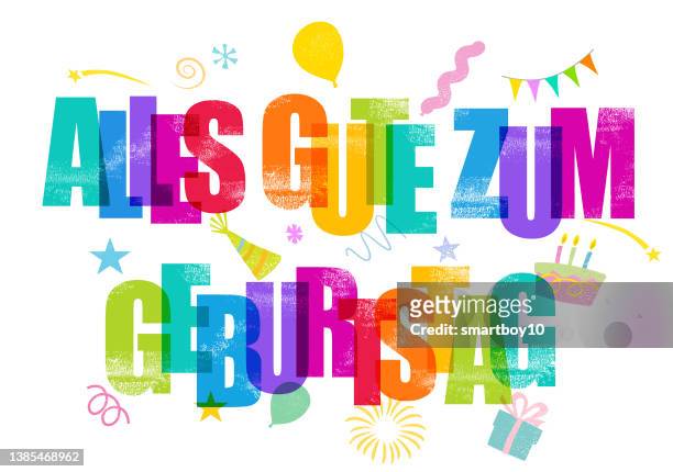 german birthday greeting - birthday card stock illustrations