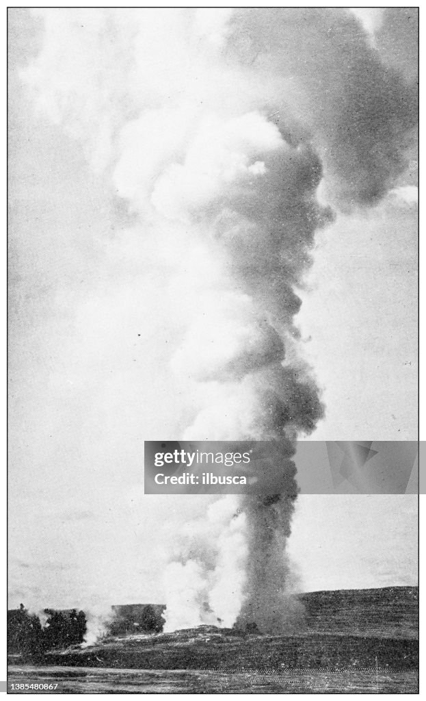 Antique travel photographs of Yellowstone: Old Faithful