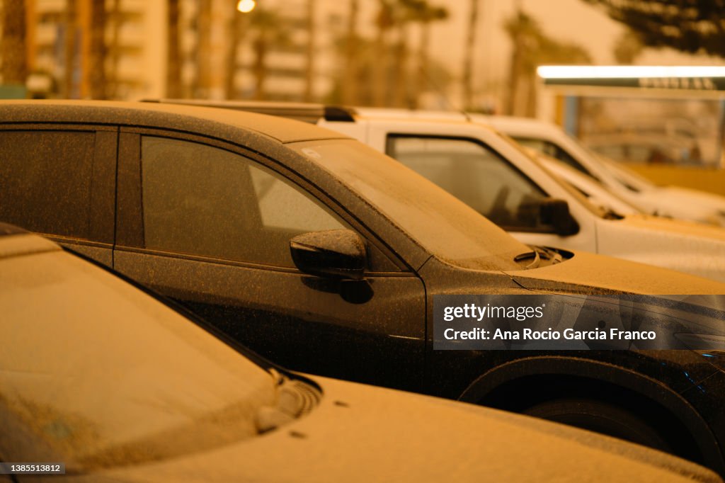 Dirty cars by dust storm