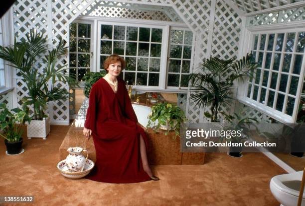 Tova Traesnaes Borgnine poses for a portrait in her home in circa 1980 in Los Angeles, California.