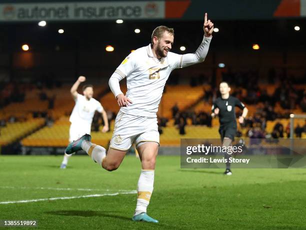 James Wilson of Port Vale celebrates after scoring their side's first goal during the Sky Bet League Two match between Port Vale and Mansfield Town...