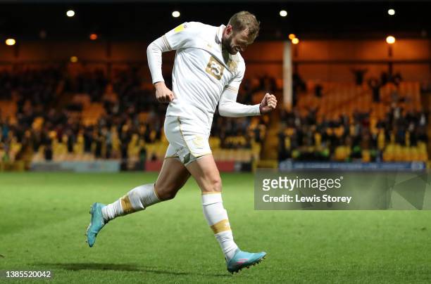 James Wilson of Port Vale celebrates after scoring their side's first goal during the Sky Bet League Two match between Port Vale and Mansfield Town...