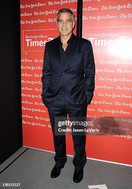 Actor George Clooney attends the West Coast TimesTalks at SilverScreen Theater at the Pacific Design Center on February 8, 2012 in West Hollywood,...