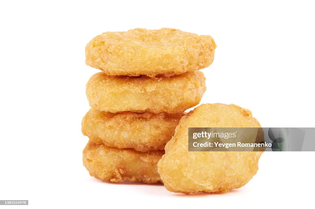 Chicken nugget on white background