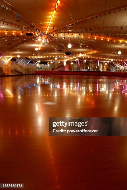 retro roller skating rink - indoor skating stock pictures, royalty-free photos & images