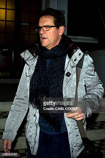 Former England football team manager Fabio Capello leaves his central London home on February 9 a day after resigning from his post. Capello resigned...