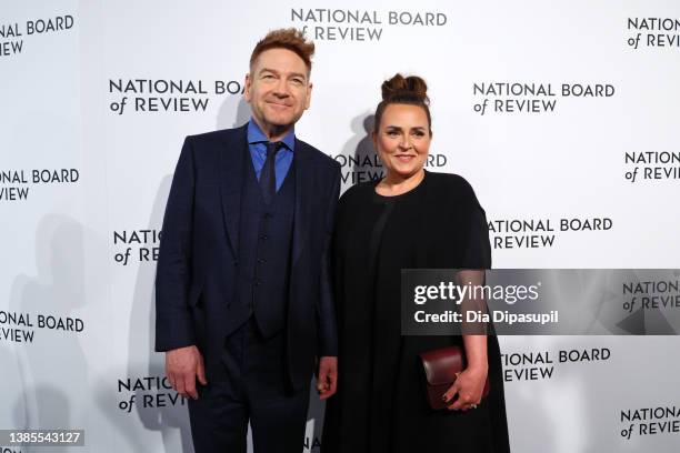 Kenneth Branagh and Lindsay Brunnock attend the National Board of Review annual awards gala at Cipriani 42nd Street on March 15, 2022 in New York...