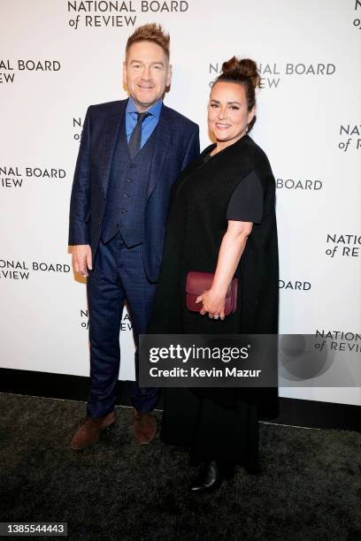 Kenneth Branagh and Lindsay Brunnock attend the National Board of Review annual awards gala at Cipriani 42nd Street on March 15, 2022 in New York...