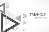 Geometric triangle futuristic vector white background
