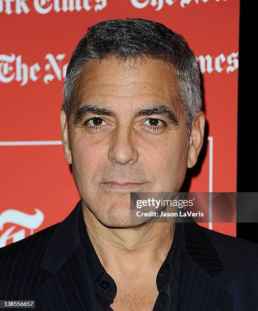 Actor George Clooney attends the West Coast TimesTalks at SilverScreen Theater at the Pacific Design Center on February 8, 2012 in West Hollywood,...