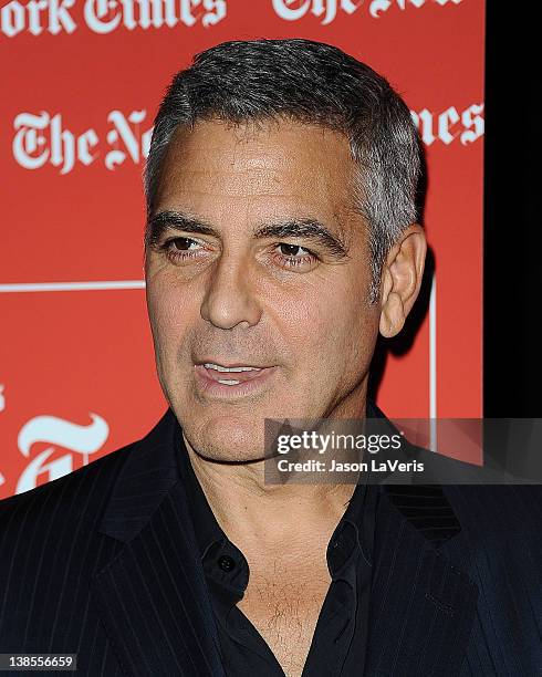 Actor George Clooney attends the West Coast TimesTalks at SilverScreen Theater at the Pacific Design Center on February 8, 2012 in West Hollywood,...