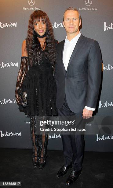 Model Naomi Campbell and Vladislav Doronin attend the INTERVIEW Germany Launch Party at Auguststrasse 11 on February 08, 2012 in Berlin, Germany.