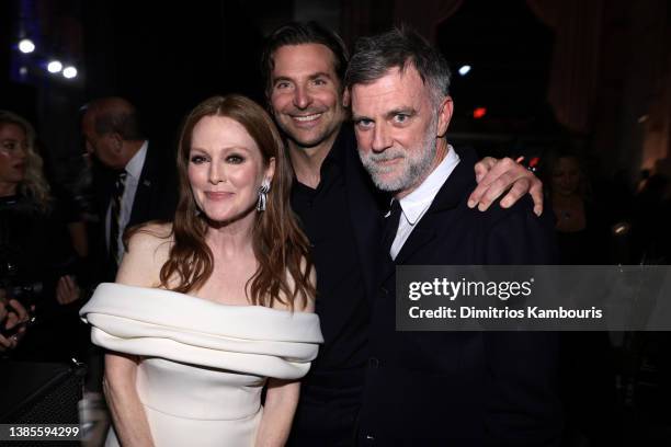 Julianne Moore, Bradley Cooper, and Paul Thomas Anderson attend the National Board of Review annual awards gala at Cipriani 42nd Street on March 15,...