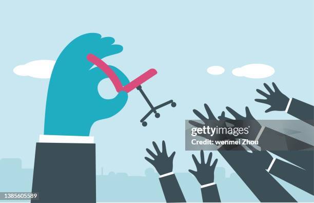 job search - person holding up sign stock illustrations