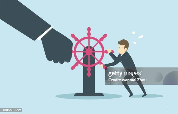 stockillustraties, clipart, cartoons en iconen met steal the rudder - sailor arm