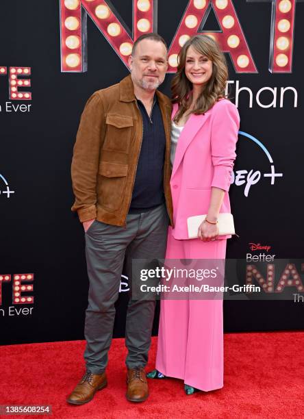 Norbert Leo Butz and Michelle Federer attend the Los Angeles Premiere of Disney's "Better Nate Than Ever" at El Capitan Theatre on March 15, 2022 in...
