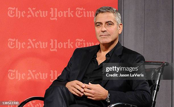 Actor George Clooney attends the West Coast TimesTalks at SilverScreen Theater at the Pacific Design Center on February 8, 2012 in West Hollywood,...