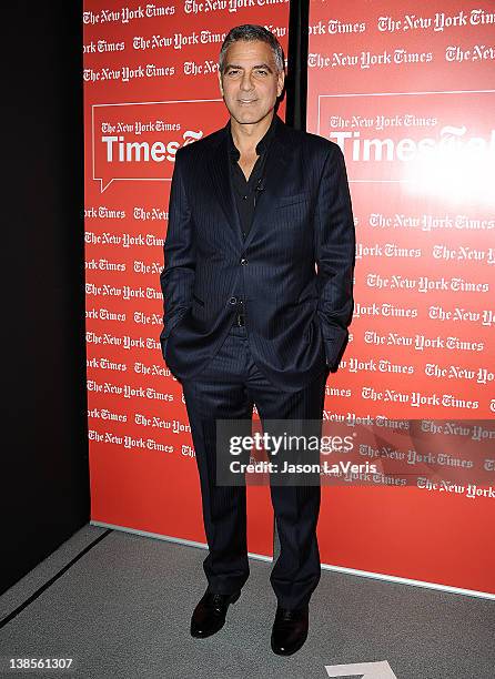 Actor George Clooney attends the West Coast TimesTalks at SilverScreen Theater at the Pacific Design Center on February 8, 2012 in West Hollywood,...