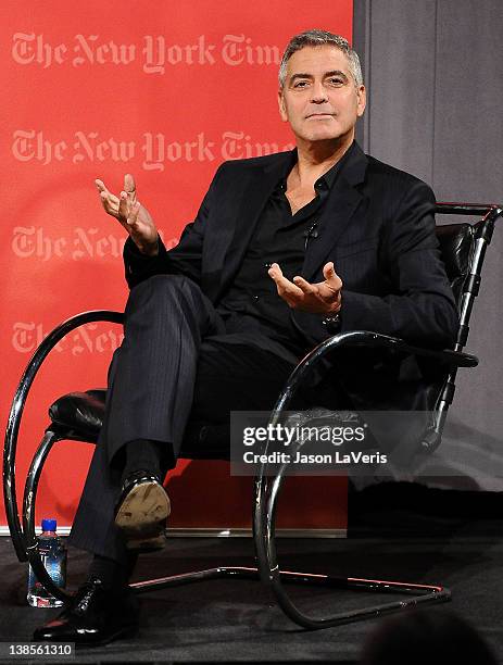 Actor George Clooney attends the West Coast TimesTalks at SilverScreen Theater at the Pacific Design Center on February 8, 2012 in West Hollywood,...