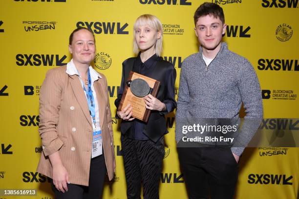 Tamryn Reinecke, Antonia Campbell-Hughes, and Rhys Mannion win the Special Jury Recognition for Extraordinary Cinematic Vision Award for ‘It is in Us...