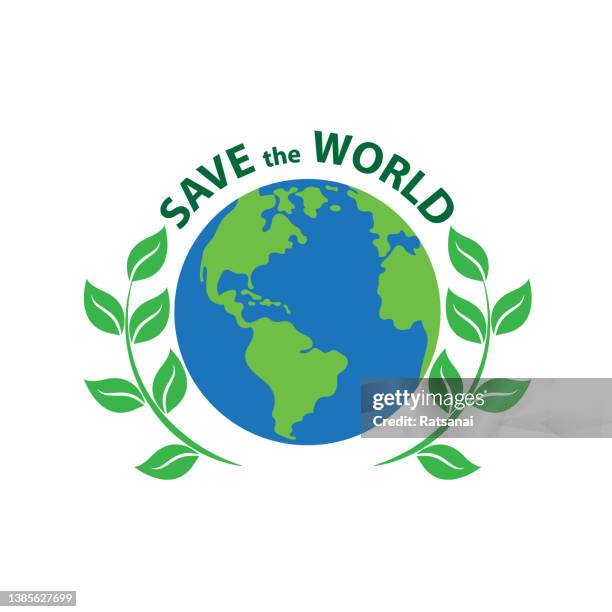 save the world - planet earth stock illustrations