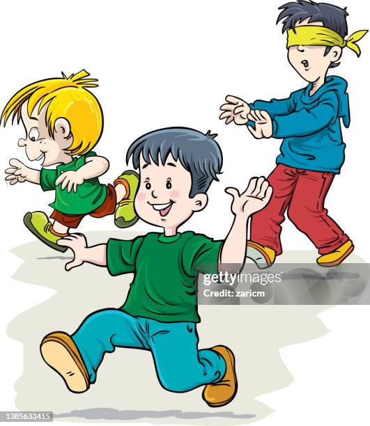 stockillustraties, clipart, cartoons en iconen met cartoon boys playing dodgeball. vector clip art illustration on a white backgroun - playing dodgeball