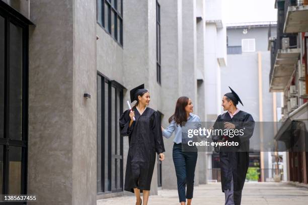 college students are gradated. and celebration. - degree stock pictures, royalty-free photos & images