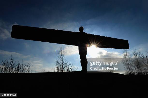 General view of the Angel of the North on February 3, 2012 in Gateshead, Newcastle upon Tyne, England.