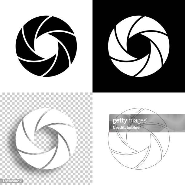 camera shutter. icon for design. blank, white and black backgrounds - line icon - digital video camera stock illustrations