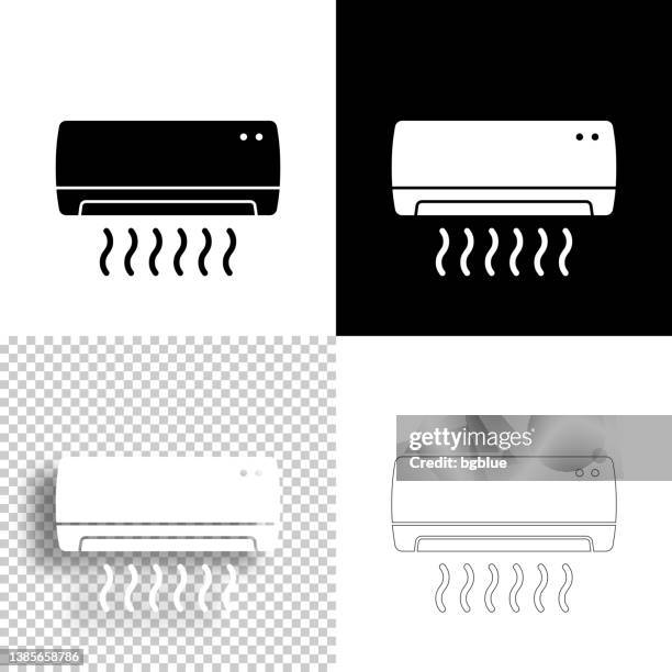 air conditioner. icon for design. blank, white and black backgrounds - line icon - air conditioner stock illustrations
