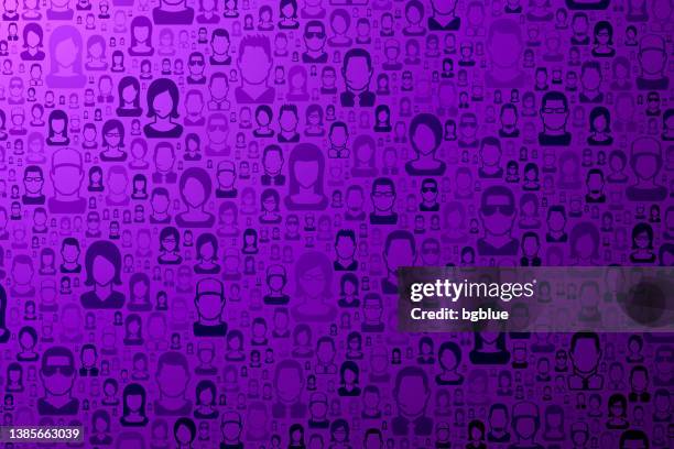 abstract purple background - people pattern - man dark background stock illustrations