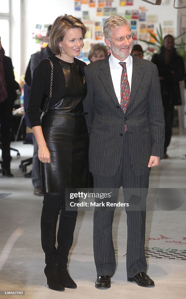 Prince Philippe And Princess Mathilde of Belgium Visit "HUB Brussels"
