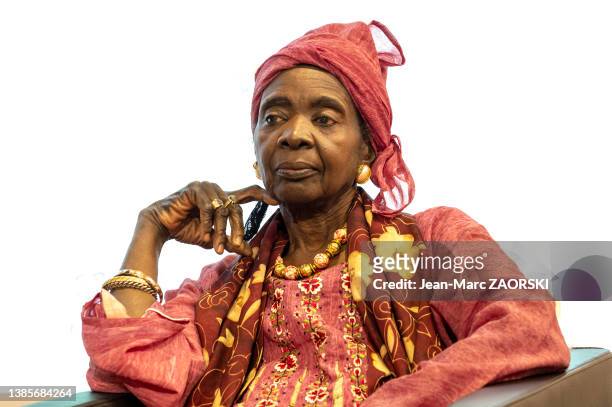 Portrait de l'écrivaine Aminata Sow Fall le 27 avril 2018 à Genève.